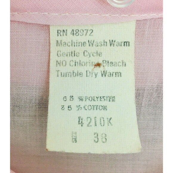 Vintage 60s 70s Pleated Pink Eyelet Yoke Prairie Cottagecore Boho Western Blouse - Picture 9 of 9